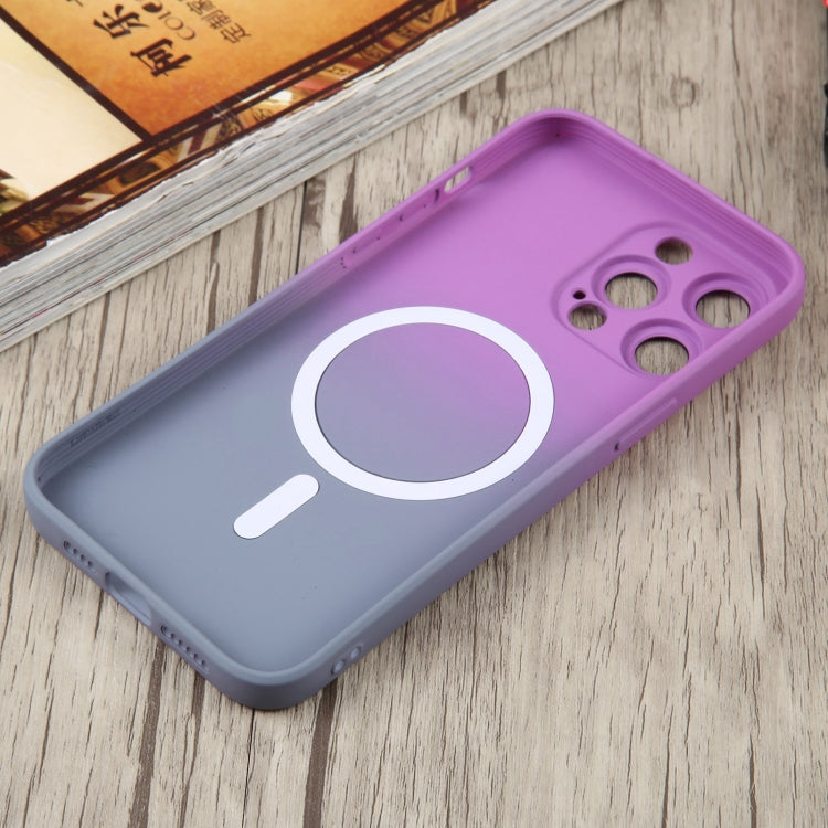For iPhone 14 Pro Liquid TPU Silicone Gradient MagSafe Phone Case(Purple) - iPhone 14 Pro Cases by PMC TechLife | Online Shopping South Africa | PMC TechLife