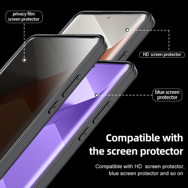 For Xiaomi Redmi Note 13 Pro+ Armor Clear TPU Hard PC Phone Case(Matte Black) - free shipping - PMC TechLife - Order now!
