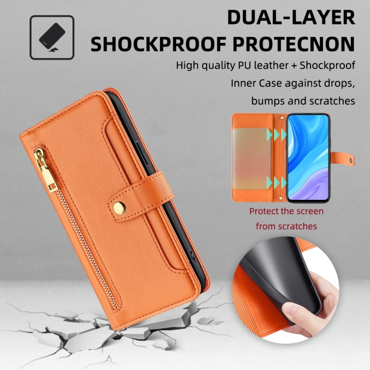 For Huawei P Smart Z / Enjoy 10 Plus Sheep Texture Cross-body Zipper Wallet Leather Phone Case(Orange) - Huawei Cases by PMC TechLife | Online Shopping South Africa | PMC TechLife | Buy Now Pay Later Mobicred