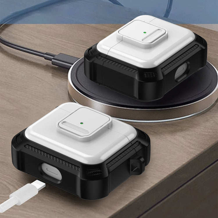 For AirPods 3 TPU + PC Shockproof Earphone Protective Case with Switch(White) - For AirPods 3 by PMC Jewellery | Online Shopping South Africa | PMC Jewellery | Buy Now Pay Later Mobicred