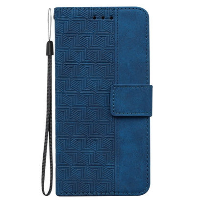 For Samsung Galaxy A54 5G Geometric Embossed Flip Leather Phone Case(Blue) - Galaxy Phone Cases by PMC Jewellery | Online Shopping South Africa | PMC Jewellery