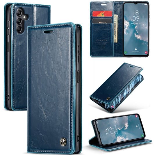 For Samsung Galaxy A14 5G CaseMe 003 Crazy Horse Texture Leather Phone Case(Blue) - Galaxy Phone Cases by CaseMe | Online Shopping South Africa | PMC Jewellery | Buy Now Pay Later Mobicred