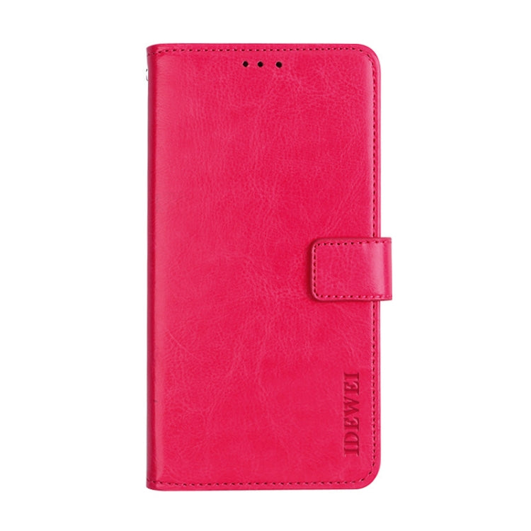 For Blackview BV6100 idewei Crazy Horse Texture Horizontal Flip Leather Case with Holder & Card Slots & Wallet(Rose Red) - More Brand by idewei | Online Shopping South Africa | PMC Jewellery | Buy Now Pay Later Mobicred