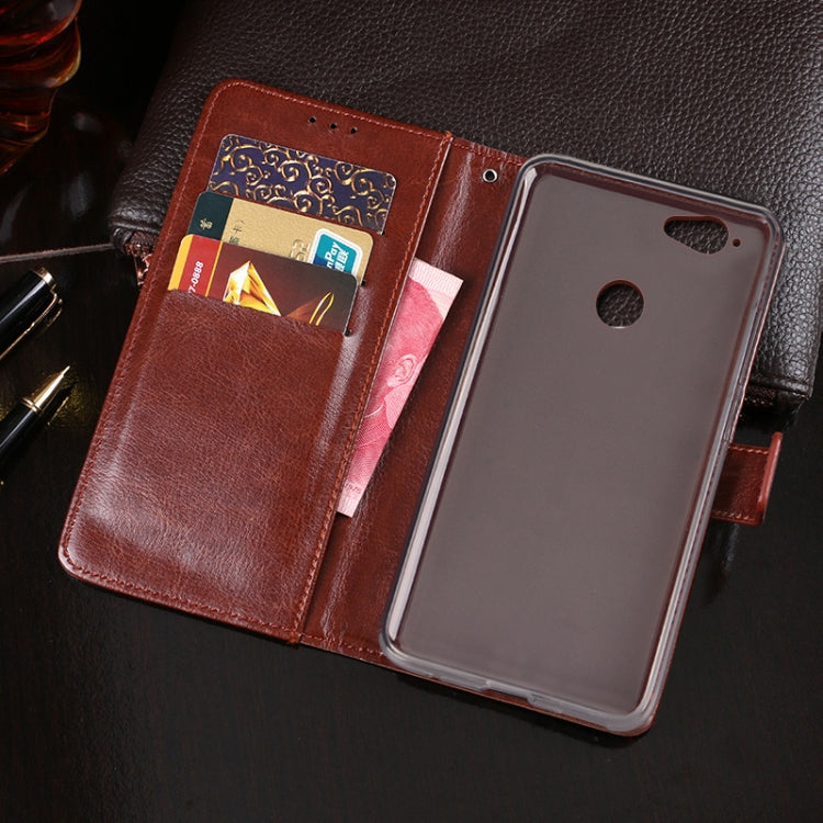 For Blackview R7 idewei Crazy Horse Texture Horizontal Flip Leather Case with Holder & Card Slots & Wallet(Black) - More Brand by idewei | Online Shopping South Africa | PMC Jewellery | Buy Now Pay Later Mobicred