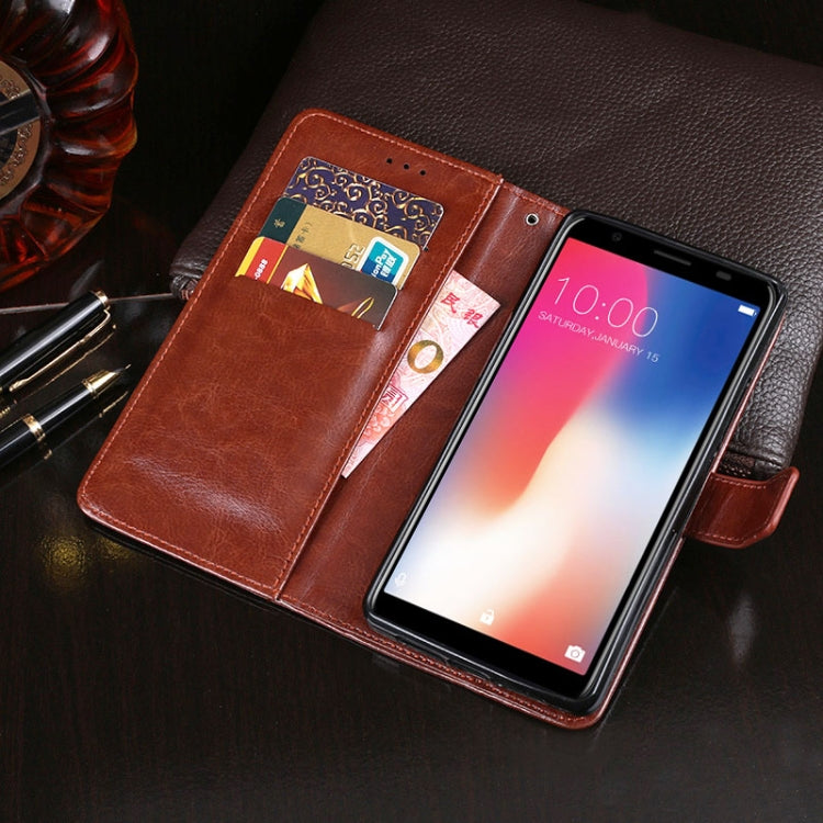 For Doogee X55 idewei  Crazy Horse Texture Horizontal Flip Leather Case with Holder & Card Slots & Wallet(Black) - More Brand by idewei | Online Shopping South Africa | PMC Jewellery | Buy Now Pay Later Mobicred