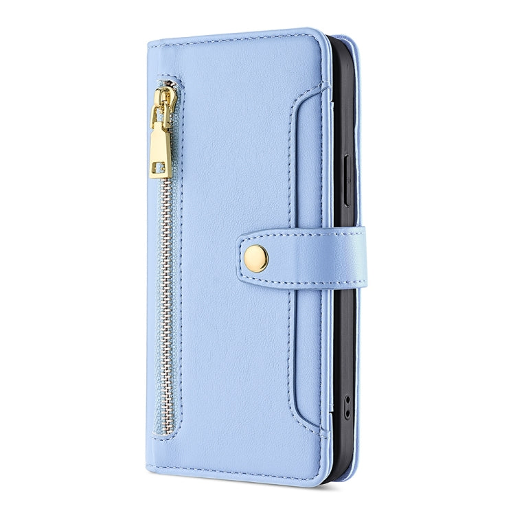 For Honor 80 GT Sheep Texture Cross-body Zipper Wallet Leather Phone Case(Blue) - Honor Cases by PMC TechLife | Online Shopping South Africa | PMC TechLife | Buy Now Pay Later Mobicred
