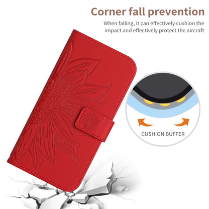 For TCL 40 SE HT04 Skin Feel Sun Flower Embossed Flip Leather Phone Case with Lanyard(Red) - More Brand by PMC Jewellery | Online Shopping South Africa | PMC Jewellery | Buy Now Pay Later Mobicred