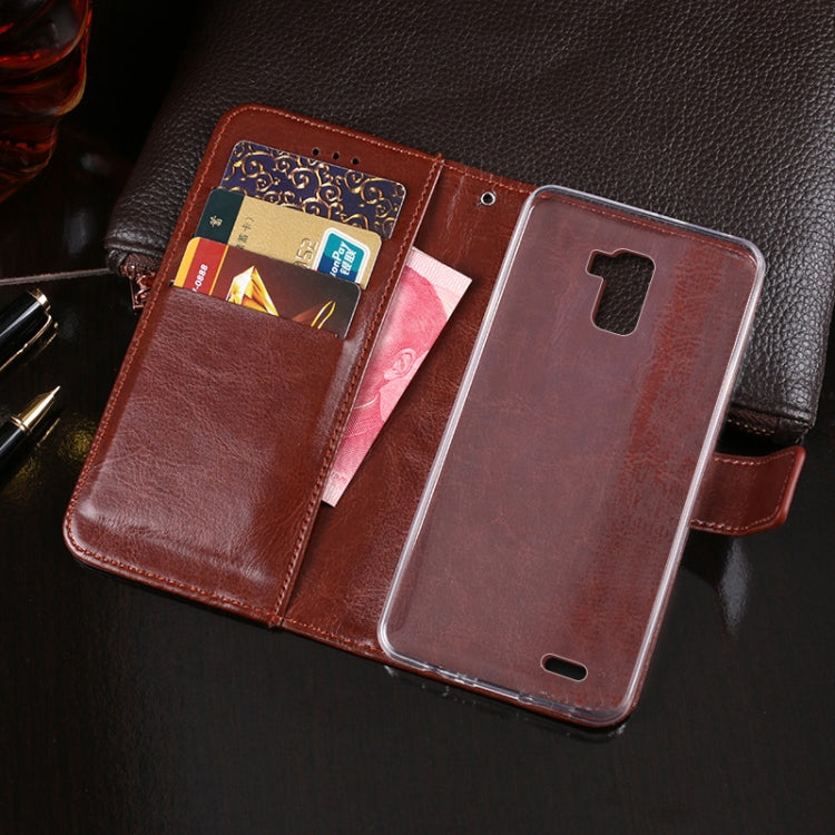 For Oukitel K5000 idewei  Crazy Horse Texture Horizontal Flip Leather Case with Holder & Card Slots & Wallet(Black) - More Brand by idewei | Online Shopping South Africa | PMC Jewellery | Buy Now Pay Later Mobicred