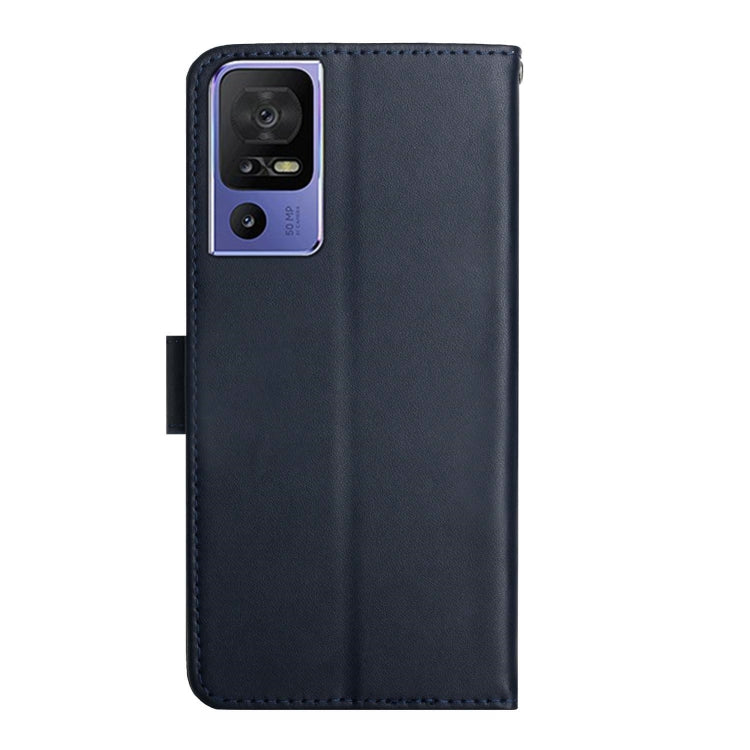 For TCL 40 SE Genuine Leather Fingerprint-proof Flip Phone Case(Blue) - More Brand by PMC TechLife | Online Shopping South Africa | PMC TechLife | Buy Now Pay Later Mobicred