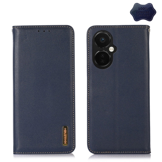 For OnePlus Nord CE 3 Lite KHAZNEH Nappa Top Layer Cowhide Leather Phone Case(Blue) - OnePlus Cases by PMC Jewellery | Online Shopping South Africa | PMC Jewellery | Buy Now Pay Later Mobicred