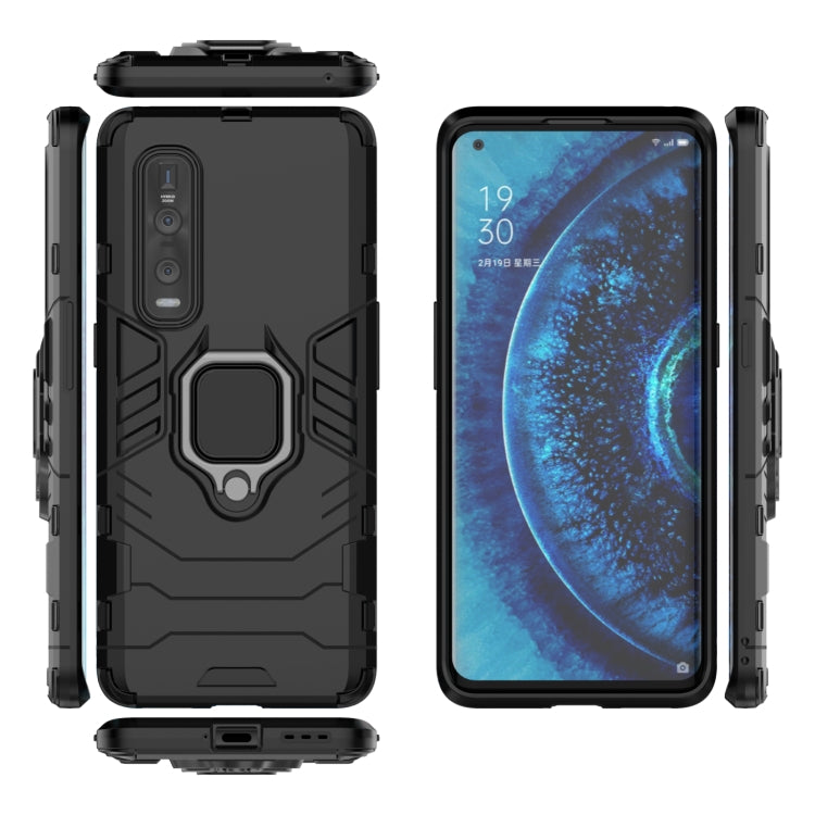 For OPPO Find X2 Pro PC + TPU Shockproof Protective Case with Magnetic Ring Holder(Black) - OPPO Cases by PMC TechLife | Online Shopping South Africa | PMC TechLife | Buy Now Pay Later Mobicred