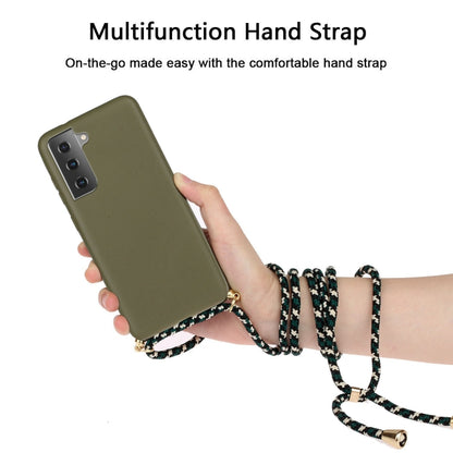 For Samsung Galaxy A54 5G Wheat Straw Material + TPU Phone Case with Lanyard(Army Green) - Galaxy Phone Cases by PMC Jewellery | Online Shopping South Africa | PMC Jewellery