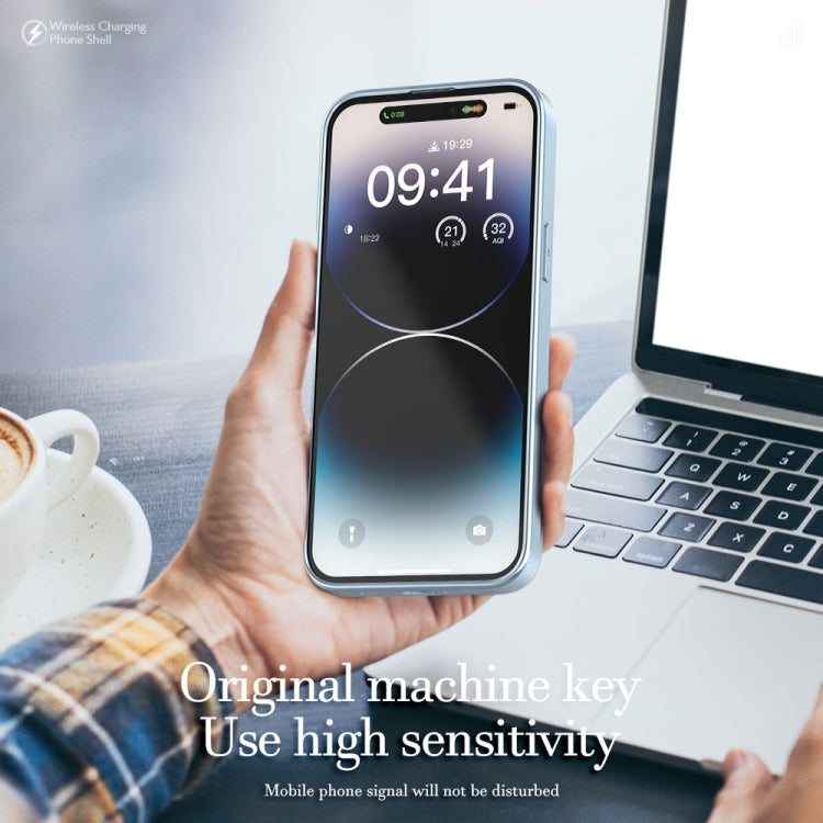 For iPhone 14 Pro Max R-JUST Square Round Mirror PC+TPU Phone Case(Blue) - iPhone 14 Pro Max Cases by R-JUST | Online Shopping South Africa | PMC TechLife | Buy Now Pay Later Mobicred