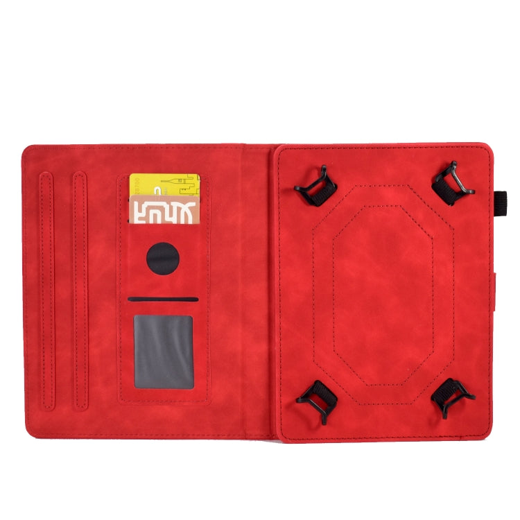 For 7 inch Tablets Peony Butterfly Embossed Leather Tablet Case(Red) - 7 inch by PMC TechLife | Online Shopping South Africa | PMC TechLife | Buy Now Pay Later Mobicred