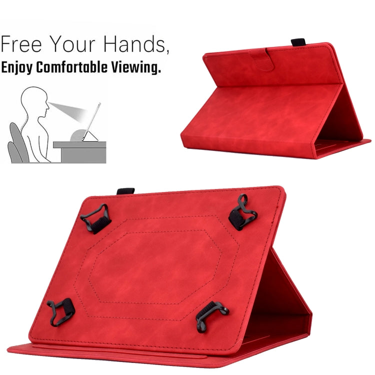 For 7 inch Tablets Peony Butterfly Embossed Leather Tablet Case(Red) - 7 inch by PMC TechLife | Online Shopping South Africa | PMC TechLife | Buy Now Pay Later Mobicred