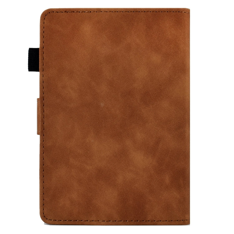 For Amazon Kindle 11th 2022 Peony Butterfly Embossed Leather Smart Tablet Case(Brown) - Amazon by PMC TechLife | Online Shopping South Africa | PMC TechLife | Buy Now Pay Later Mobicred