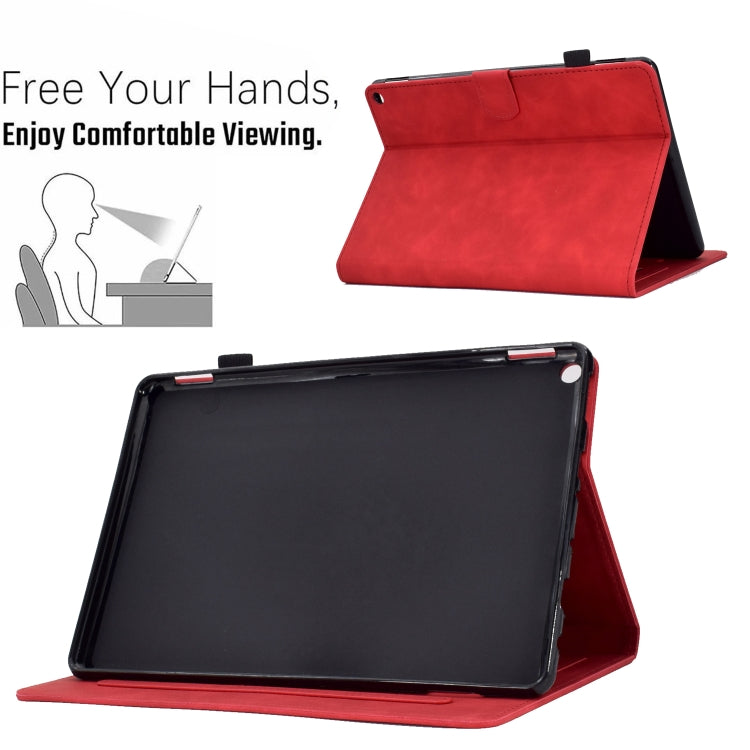For Amazon Kindle Fire HD10 2021 Peony Butterfly Embossed Leather Smart Tablet Case(Red) - free shipping - PMC TechLife - Order now!