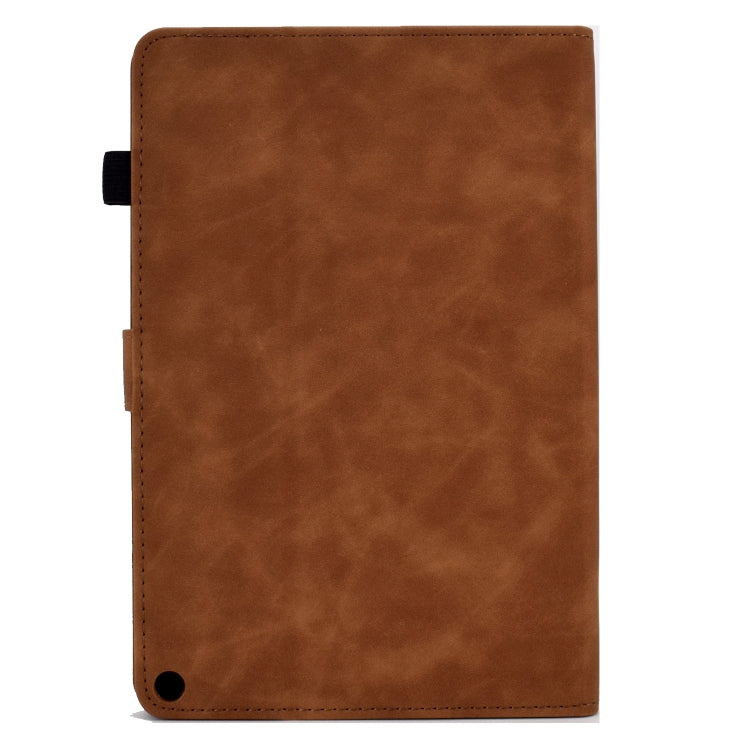 For Amazon Kindle Fire HD8 2022 Peony Butterfly Embossed Leather Smart Tablet Case(Brown) - Amazon by PMC TechLife | Online Shopping South Africa | PMC TechLife | Buy Now Pay Later Mobicred