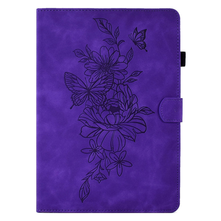 For Amazon Kindle Paperwhite 4/3/2/1 Peony Butterfly Embossed Leather Smart Tablet Case(Purple) - Amazon by PMC TechLife | Online Shopping South Africa | PMC TechLife | Buy Now Pay Later Mobicred