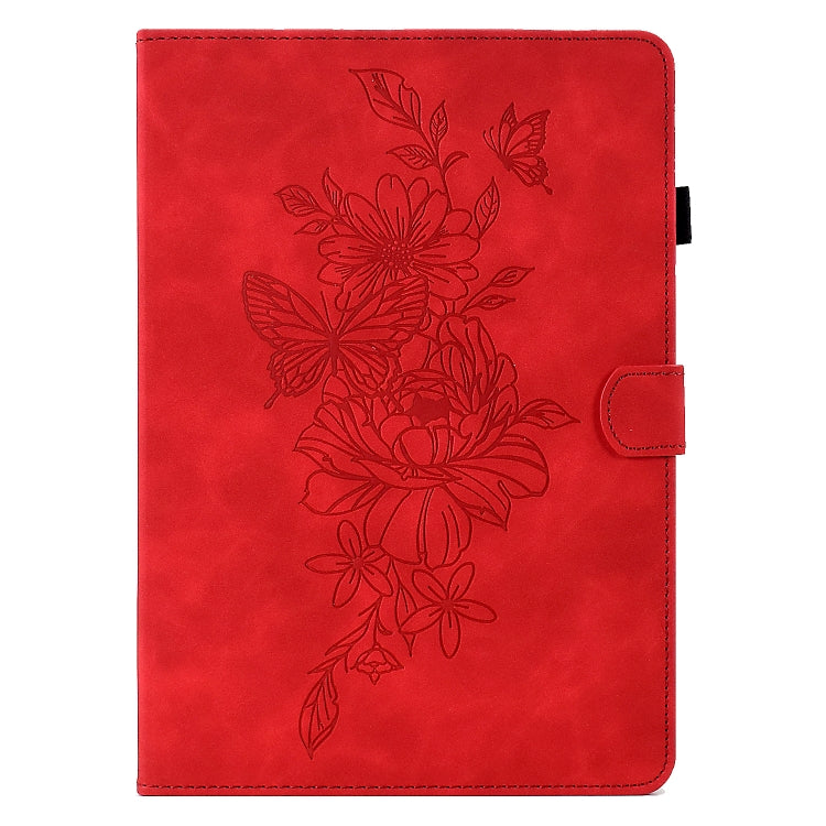 For Lenovo Tab M10 Gen 2 Peony Butterfly Embossed Leather Smart Tablet Case(Red) - Lenovo by PMC TechLife | Online Shopping South Africa | PMC TechLife | Buy Now Pay Later Mobicred