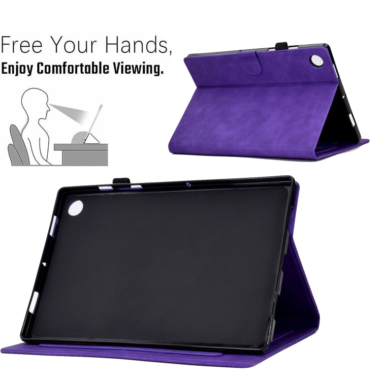 For Lenovo Tab M10 Plus Peony Butterfly Embossed Leather Smart Tablet Case(Purple) - Lenovo by PMC TechLife | Online Shopping South Africa | PMC TechLife | Buy Now Pay Later Mobicred