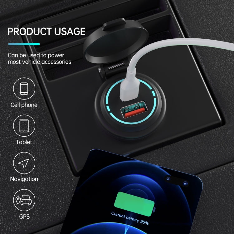 ZH-1786A2 QC3.0 USB-A + Type-C Dual Interface Car Charger, Cable Length: 60cm - DIY Modified Charger by PMC TechLife | Online Shopping South Africa | PMC TechLife | Buy Now Pay Later Mobicred