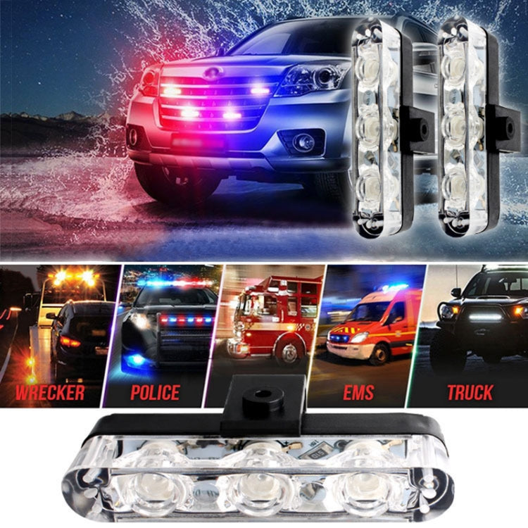 4 in 1 Car 12LEDs Grille Flash Lights Warning Lights with Wireless Remote Control, Color:Blue White - Warning Lights by PMC Jewellery | Online Shopping South Africa | PMC Jewellery | Buy Now Pay Later Mobicred