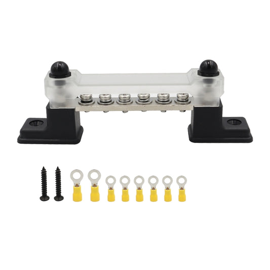 CP-3050 150A 12-48V RV Yacht 6-way Busbar with 8pcs Terminals(Black) - Booster Cable & Clip by PMC Jewellery | Online Shopping South Africa | PMC Jewellery | Buy Now Pay Later Mobicred