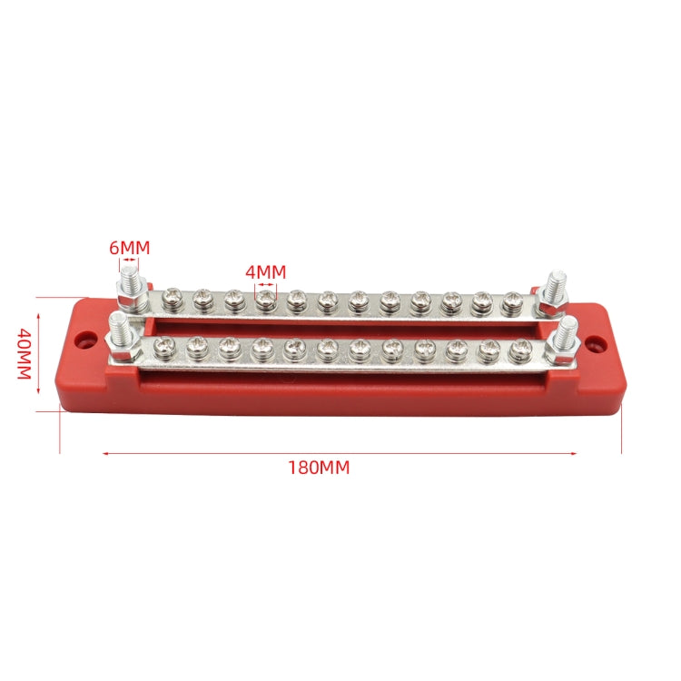 CP-3109-02 150A 12-48V RV Yacht Double-row 12-way Busbar(Red) - Booster Cable & Clip by PMC Jewellery | Online Shopping South Africa | PMC Jewellery | Buy Now Pay Later Mobicred