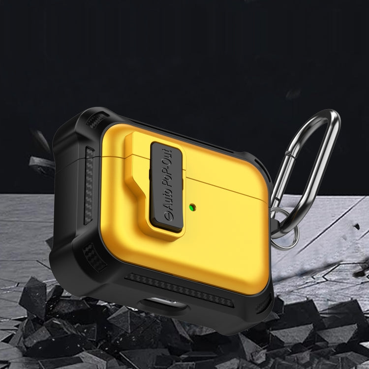 For AirPods Pro Signal Flag Wireless Earphones Case with Security Lock(Yellow) - For AirPods Pro by PMC Jewellery | Online Shopping South Africa | PMC Jewellery | Buy Now Pay Later Mobicred