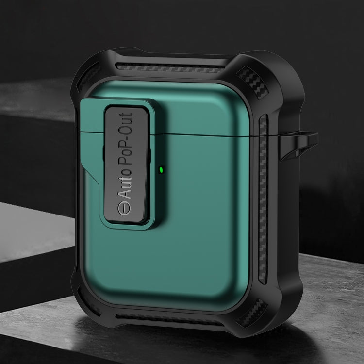 For AirPods 1 / 2 Signal Flag Wireless Earphones Case with Security Lock(Green) - For AirPods 1/2 by PMC Jewellery | Online Shopping South Africa | PMC Jewellery | Buy Now Pay Later Mobicred