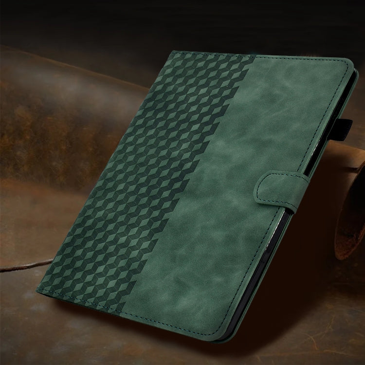 For Lenovo Tab P11 / J606F Rhombus Embossed Leather Smart Tablet Case(Green) - Lenovo by PMC TechLife | Online Shopping South Africa | PMC TechLife | Buy Now Pay Later Mobicred