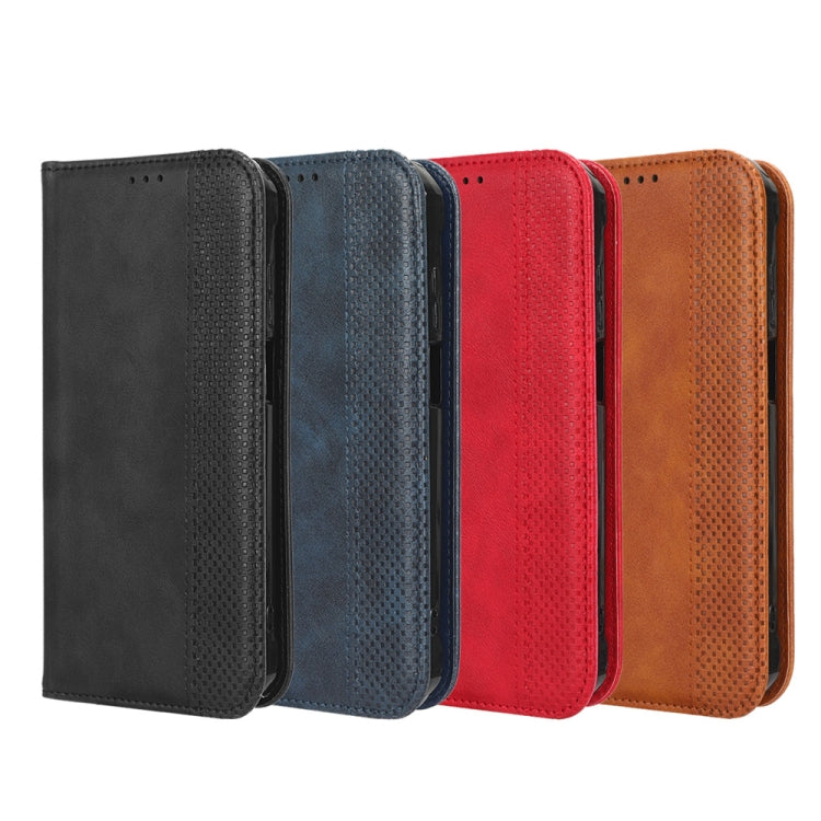 For Blackview A52 Magnetic Buckle Retro Texture Leather Phone Case(Blue) - More Brand by PMC TechLife | Online Shopping South Africa | PMC TechLife | Buy Now Pay Later Mobicred