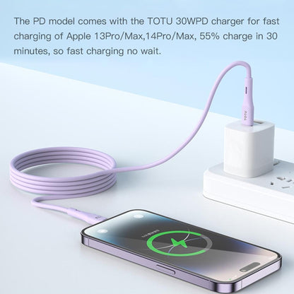 TOTU BPD-013 Skin Sense Series Type-C to 8 Pin Silicone Fast Charging Data Cable, Length:2m(White) - 2 in 1 Cable by TOTUDESIGN | Online Shopping South Africa | PMC Jewellery | Buy Now Pay Later Mobicred