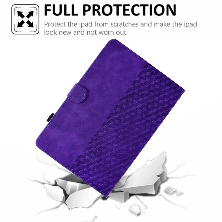 For Amazon Kindle Fire HD8 2020 Rhombus Embossed Leather Tablet Case(Purple) - Amazon by PMC TechLife | Online Shopping South Africa | PMC TechLife | Buy Now Pay Later Mobicred