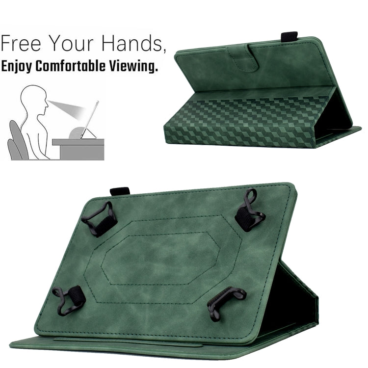 For 8.0 inch Universal Tablet Rhombus Embossed Leather Case(Green) - 8 inch by PMC TechLife | Online Shopping South Africa | PMC TechLife | Buy Now Pay Later Mobicred
