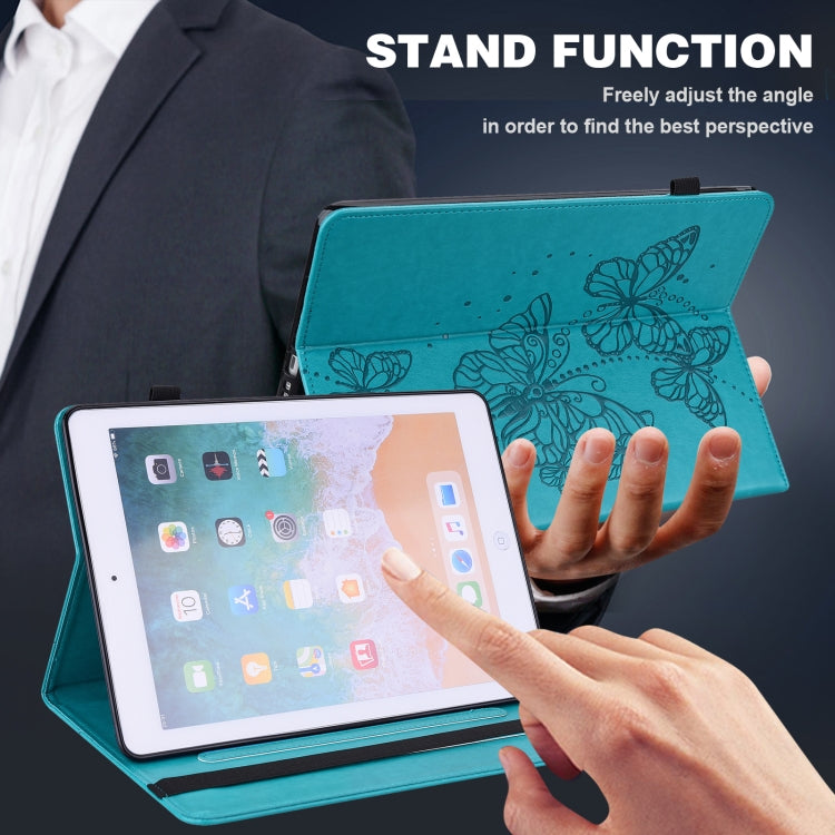 For Lenovo Pad Pro 2022 11.2 inch / Tab P11 Pro Gen 2 Embossed Butterfly Pattern Leather Tablet Case(Blue) - Lenovo by PMC TechLife | Online Shopping South Africa | PMC TechLife | Buy Now Pay Later Mobicred