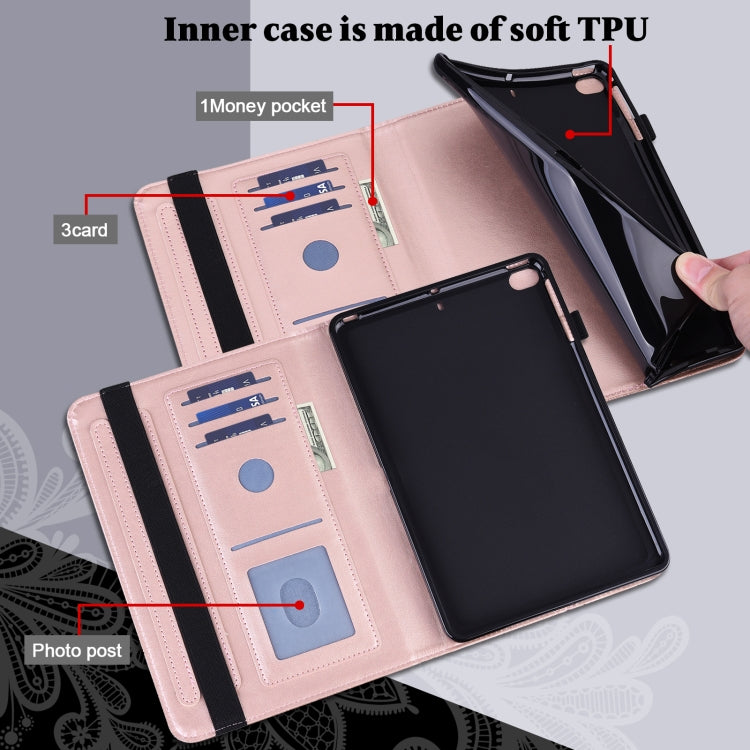 For Lenovo Pad Plus 2023 11.5 inch / Tab P11 Gen 2 Lace Flower Embossing Pattern Leather Tablet Case(Gold) - Lenovo by PMC TechLife | Online Shopping South Africa | PMC TechLife | Buy Now Pay Later Mobicred
