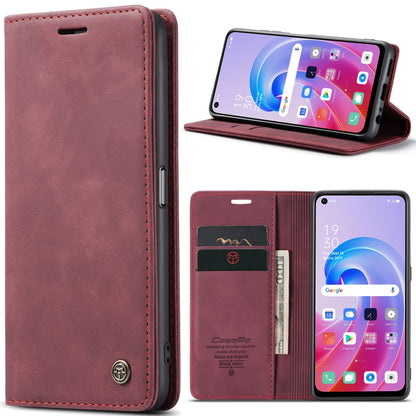 CaseMe 013 Multifunctional Horizontal Flip Leather Phone Case For OPPO A96 4G / A36 4G／A76 4G／K10 4G ／Realme 9i 4G (Wine Red) - OPPO Cases by CaseMe | Online Shopping South Africa | PMC Jewellery | Buy Now Pay Later Mobicred