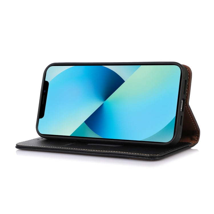 For OnePlus Ace 2 5G KHAZNEH Nappa Top Layer Cowhide Leather Phone Case(Black) - free shipping - PMC TechLife - Order now!