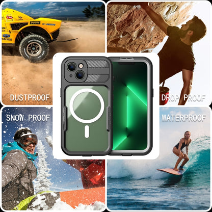 For iPhone 14 RedPepper Ares 360 Full Body Rugged IPX68 Life Waterproof Magsafe Phone Case(Black) - iPhone 14 Cases by RedPepper | Online Shopping South Africa | PMC Jewellery