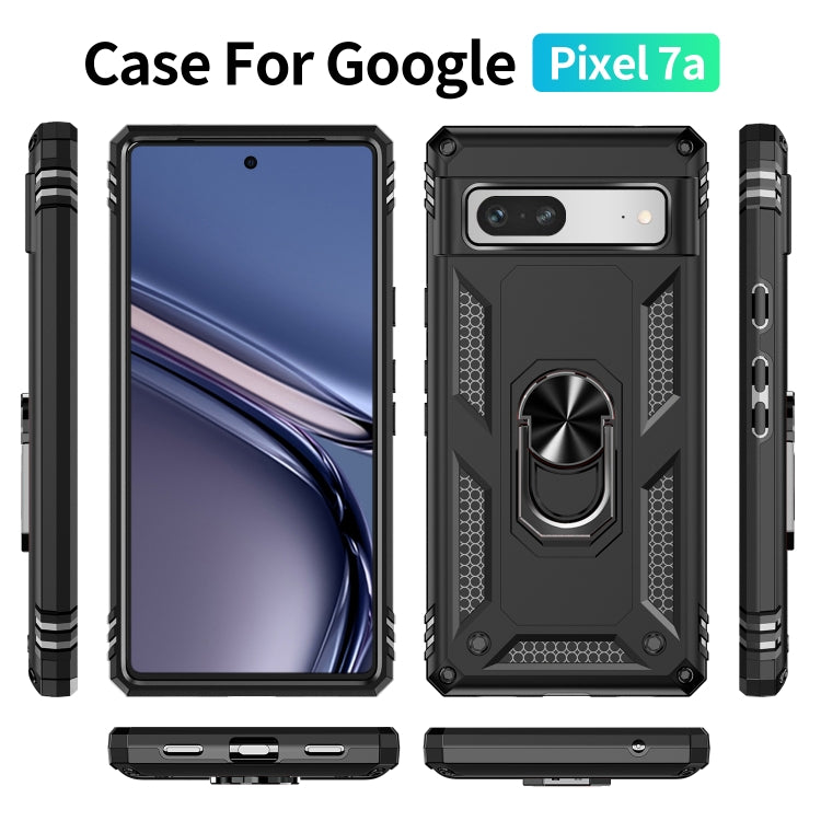 For Google Pixel 7a Shockproof TPU + PC Phone Case with Holder(Black) - Google Cases by PMC TechLife | Online Shopping South Africa | PMC TechLife | Buy Now Pay Later Mobicred