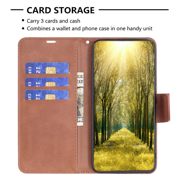 For Xiaomi Redmi A3 Lambskin Texture Pure Color Flip Leather Phone Case(Brown) - Xiaomi Cases by PMC TechLife | Online Shopping South Africa | PMC TechLife | Buy Now Pay Later Mobicred