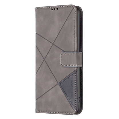 For Xiaomi Redmi K70 / K70 Pro Magnetic Buckle Rhombus Texture Leather Phone Case(Grey) - K70 Pro Cases by PMC Jewellery | Online Shopping South Africa | PMC Jewellery | Buy Now Pay Later Mobicred