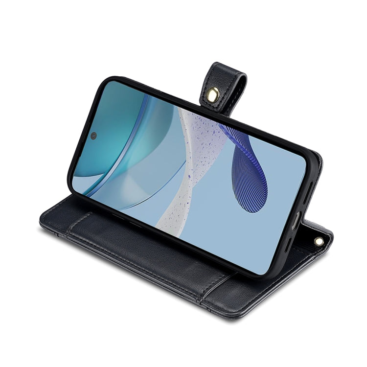 For Kyocera Android One S10 Sheep Texture Cross-body Zipper Wallet Leather Phone Case(Black) - More Brand by PMC TechLife | Online Shopping South Africa | PMC TechLife | Buy Now Pay Later Mobicred