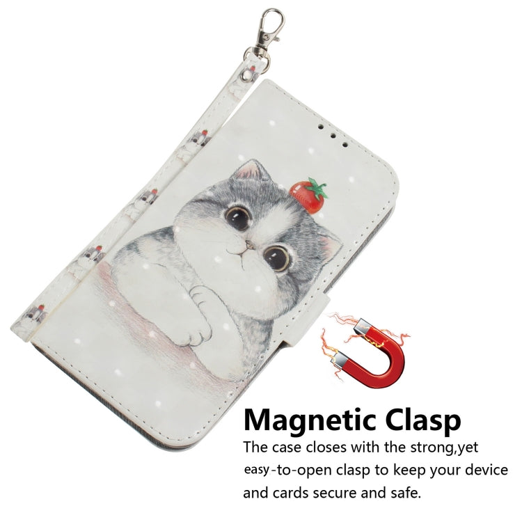 For OPPO Reno8 T 4G 3D Colored Horizontal Flip Leather Phone Case(Cute Cat) - OPPO Cases by PMC TechLife | Online Shopping South Africa | PMC TechLife | Buy Now Pay Later Mobicred