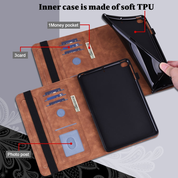 For Lenovo Tab M9 Lace Flower Embossing Pattern Leather Tablet Case(Brown) - Lenovo by PMC TechLife | Online Shopping South Africa | PMC TechLife | Buy Now Pay Later Mobicred