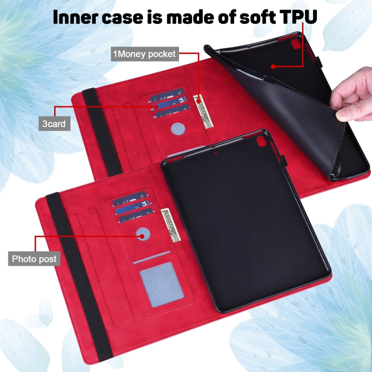For Lenovo Tab P11 Gen 2 Peacock Embossed Pattern Leather Tablet Case(Red) - Lenovo by PMC TechLife | Online Shopping South Africa | PMC TechLife | Buy Now Pay Later Mobicred