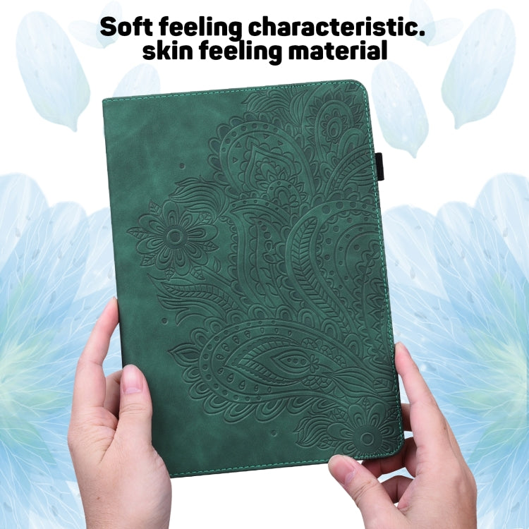 For Huawei MatePad SE 10.4 2022 Peacock Embossed Pattern Leather Tablet Case(Green) - Huawei by PMC TechLife | Online Shopping South Africa | PMC TechLife | Buy Now Pay Later Mobicred