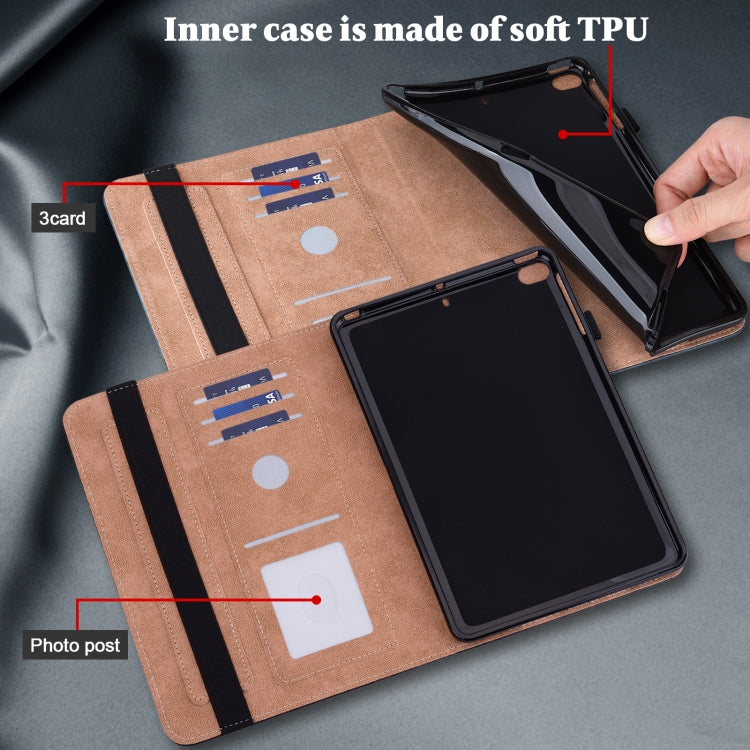 For Lenovo Tab M8 4th Gen TB-300FU Embossed Striped Leather Tablet Case(Blue) - Lenovo by PMC TechLife | Online Shopping South Africa | PMC TechLife | Buy Now Pay Later Mobicred